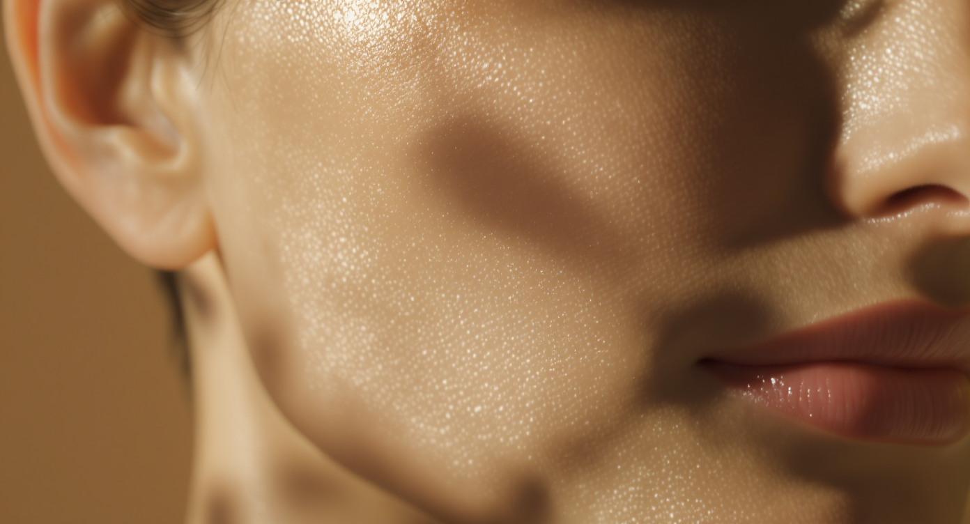 12 hallmarks of aging — mature skin texture editorial macro