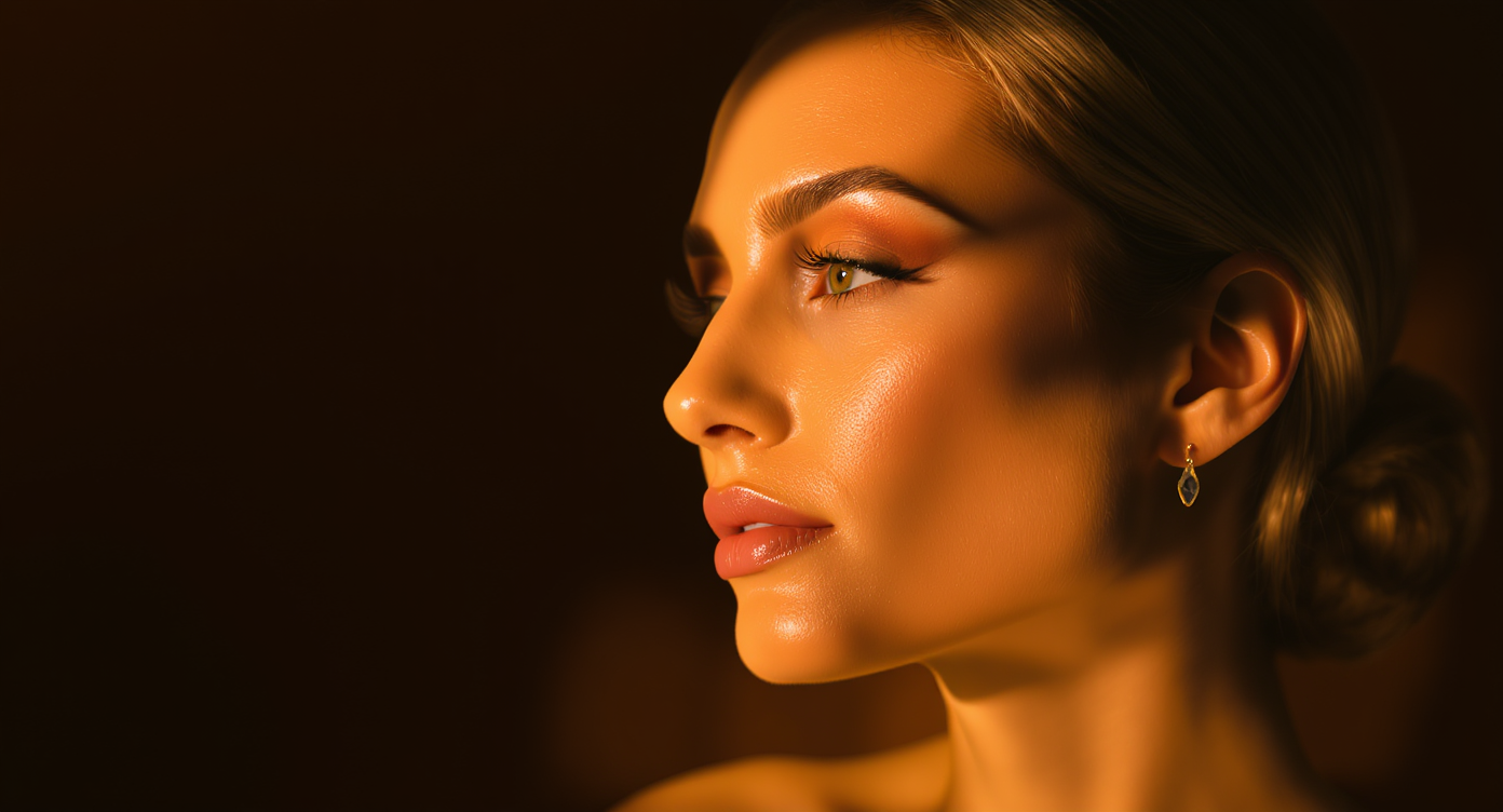 Mature woman's face showing healthy volume — Ozempic face prevention