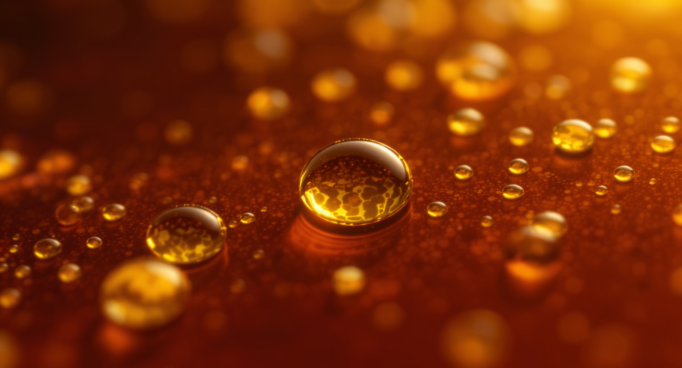 Skin microbiome dysbiosis — botanical extract droplets scientific macro