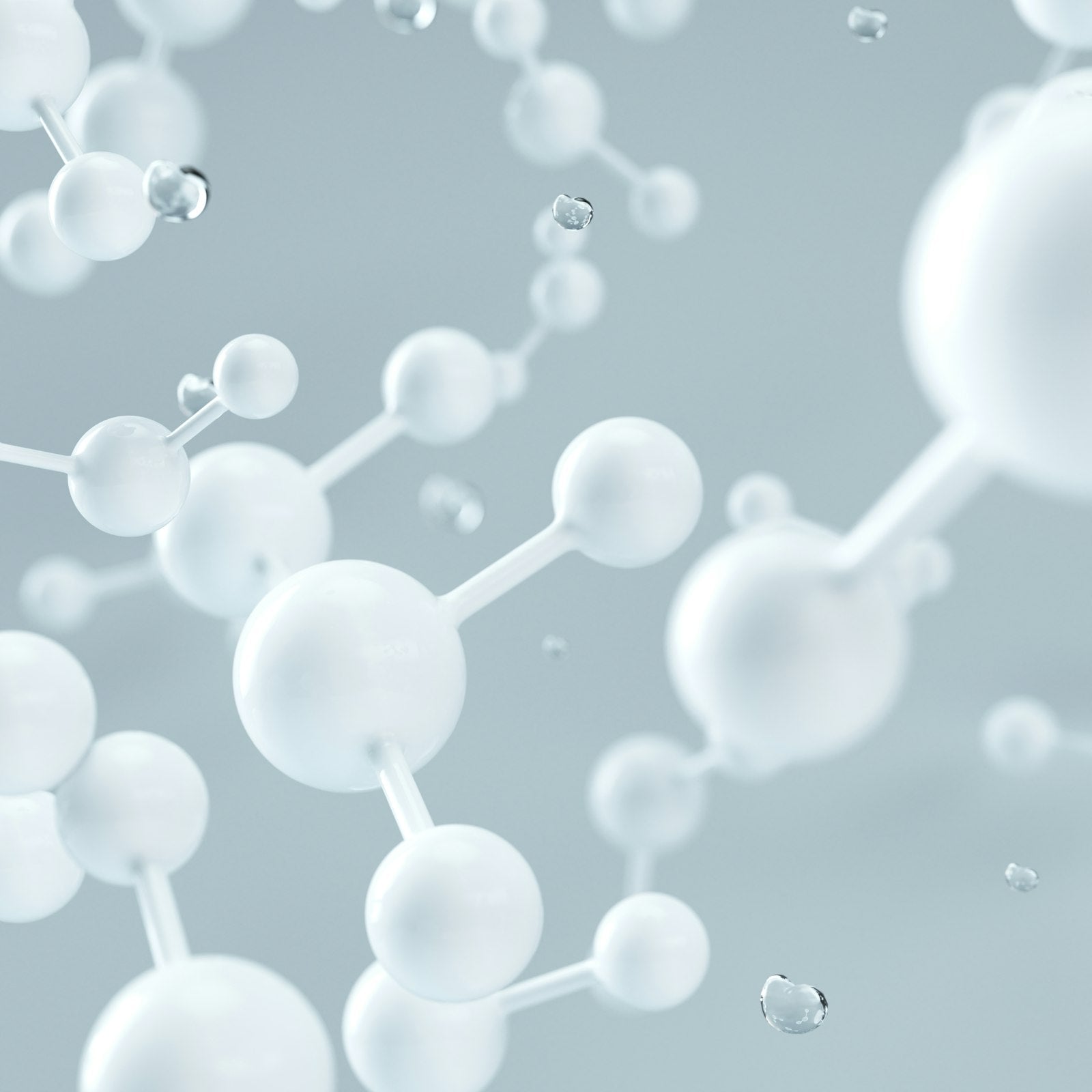 Molecular structure visualization representing GMA7 patented dermal delivery technology