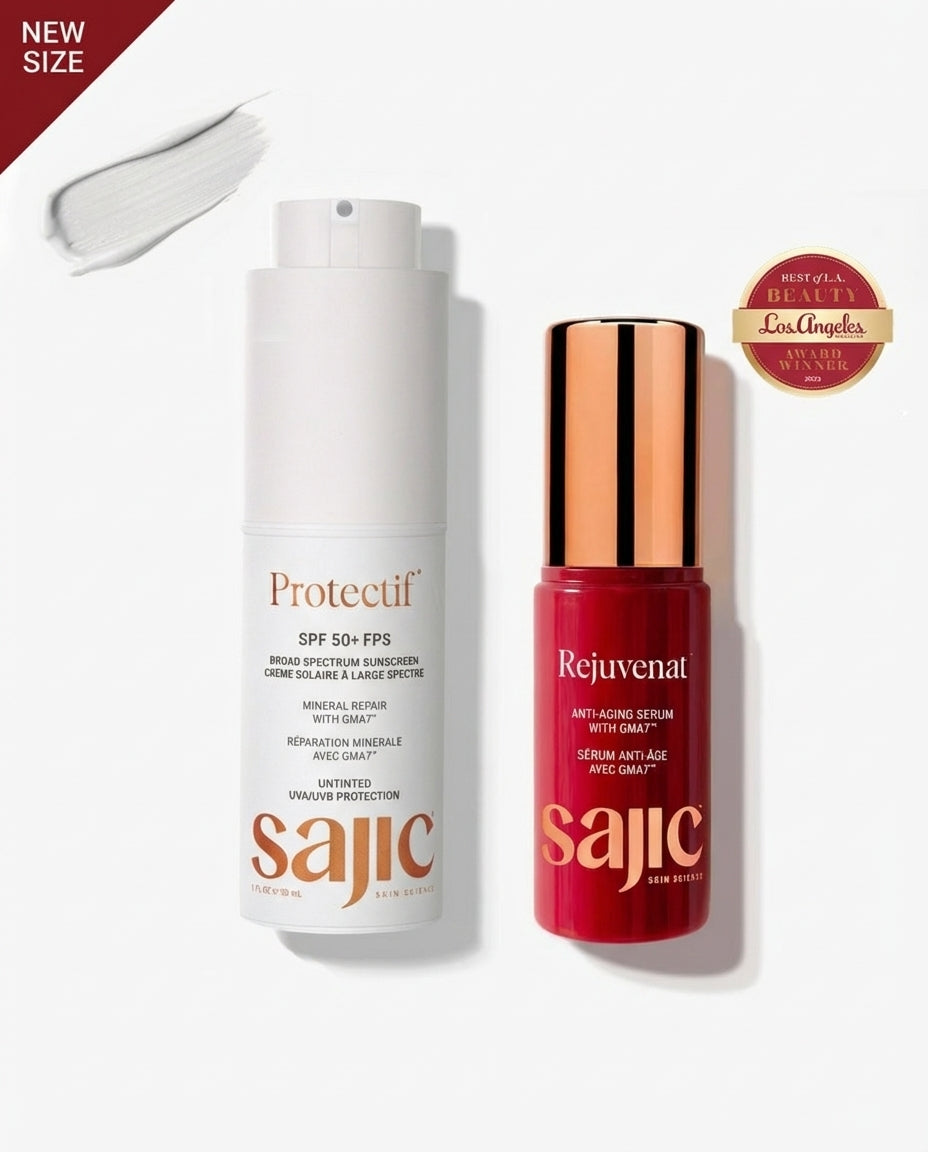 Two skincare products from Sajic on a white background